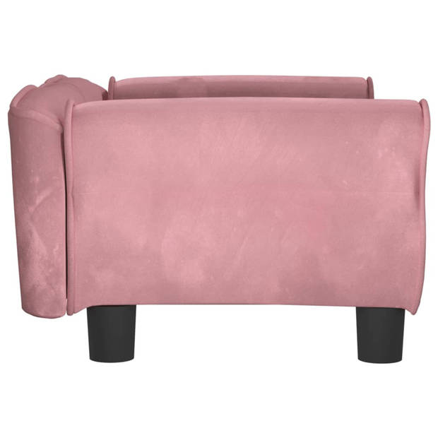 "The Living Store Hondenbank - fluweel - roze - 70x45x30 cm - tot 50 kg"