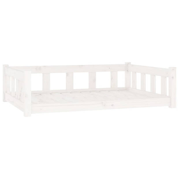 The Living Store Hondenmand Massief grenenhout - 105.5 x 75.5 x 28 cm - Veilig in tijdloos wit
