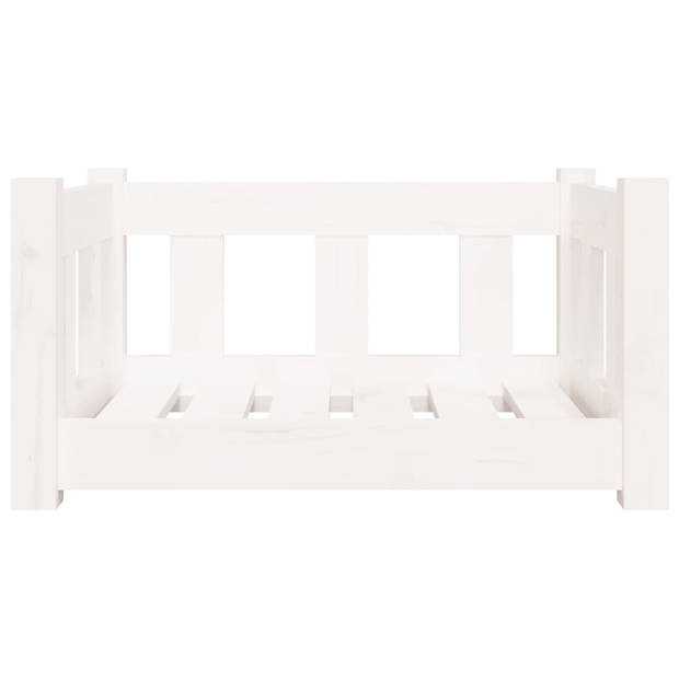 The Living Store Hondenmand - Houten - Wit - 55.5 x 45.5 x 28 cm - Rustiek design