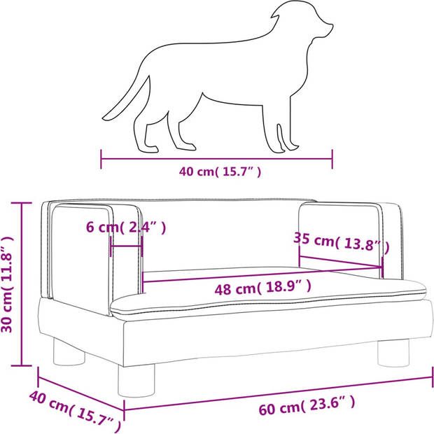 The Living Store Hondenbed Fluwelen - Klein For - Crème