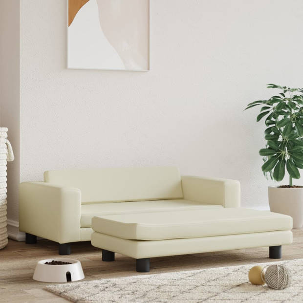 The Living Store Hondenbed Comfortabel Kunstleer - 100x50x30 cm - Crème