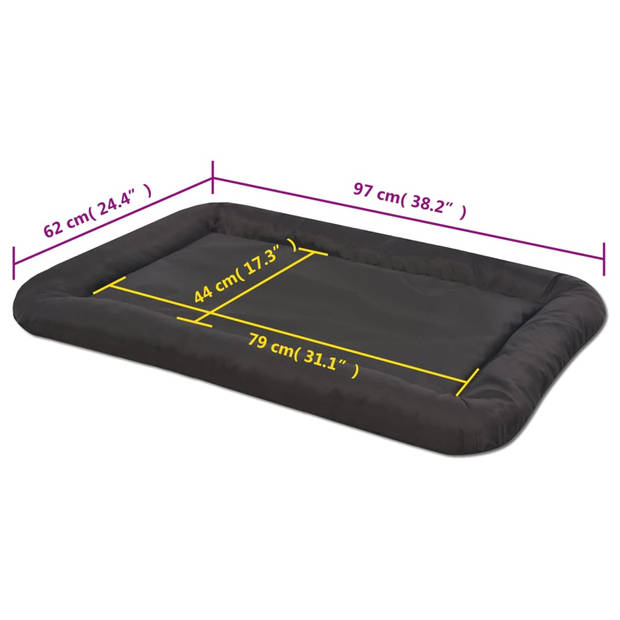 The Living Store Hondenmatras XXL - Waterafstotend - Anti-slip onderkant - Zwart - 97 x 62 cm - PU-gecoate Oxford stof