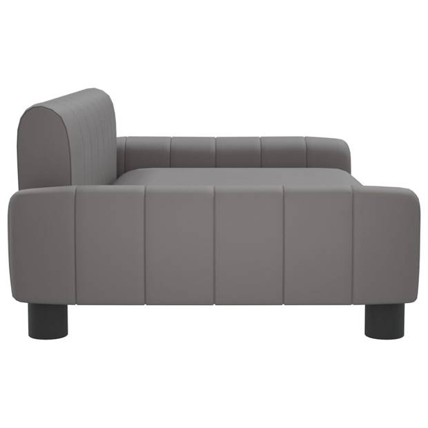 The Living Store Hondenbed Comfort - Kunstleer - 90 x 53 x 30 cm - Grijs