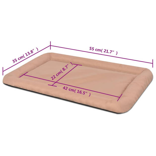 The Living Store Hondenmatras - M - Waterafstotend - Beige - PU-gecoate oxford stof