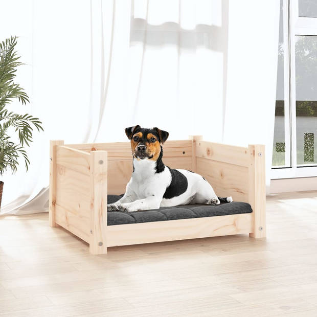 The Living Store Hondenmand - Grenenhout - Ondersteunende zijwanden - Tijdloos ontwerp - 55.5 x 45.5 x 28 cm