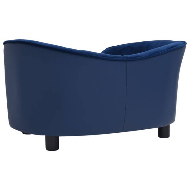 vidaXL Hondenbank 69x49x40 cm pluche en kunstleer blauw