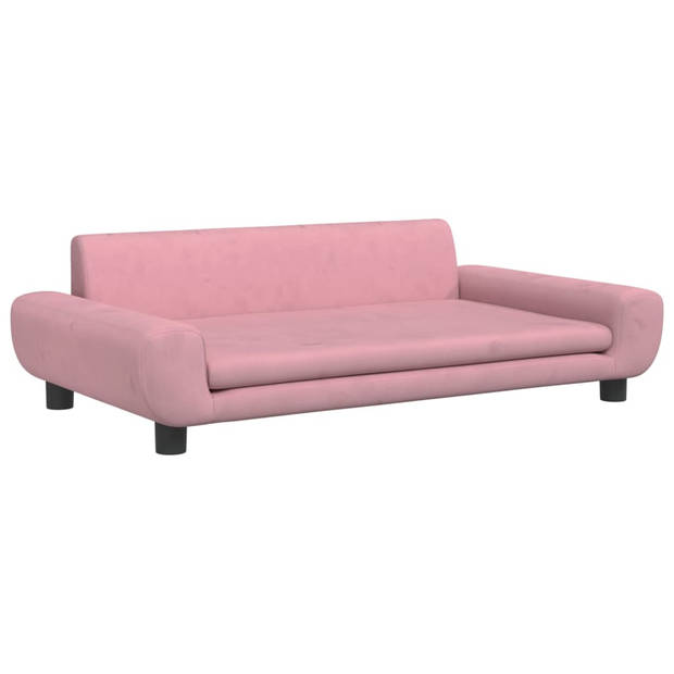 The Living Store Hondenbank Fluweel - 100 x 54 x 33 cm - Roze - Duurzaam en Comfortabel