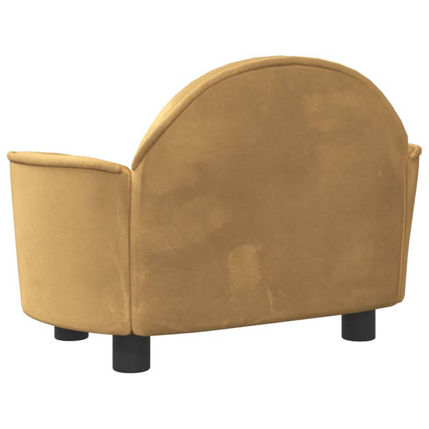 The Living Store Hondenbank Fluweel - Hondenbed - 66x40x45cm - Bruin