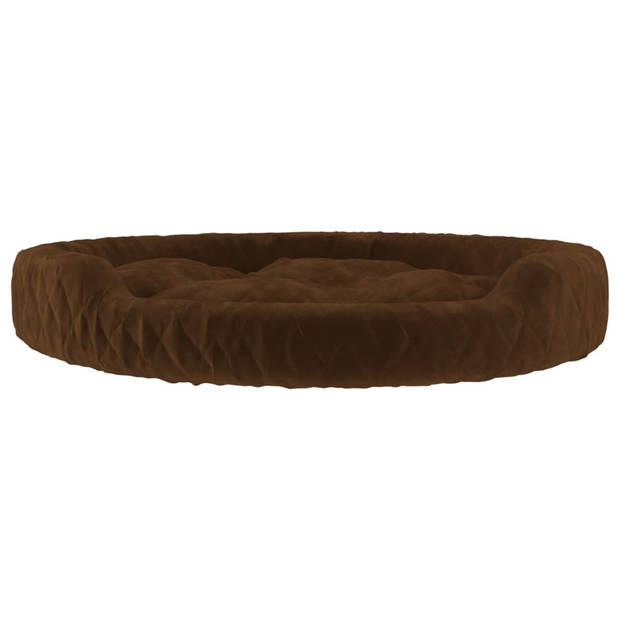 The Living Store hondenbed Hondenmand - Dik gevoerd - Pluche en polyester - Anti-slip - Bruin - 110x90x23 cm