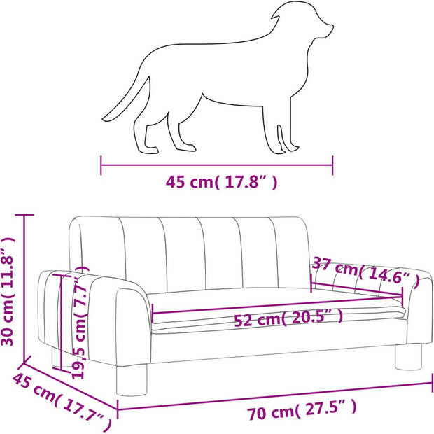 The Living Store Hondenbank - Comfortabel en Stijlvol - Hondenbed 70x45x30cm - Zwart