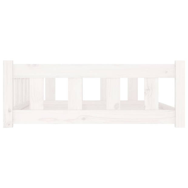 The Living Store Hondenmand Massief grenenhout - 105.5 x 75.5 x 28 cm - Veilig in tijdloos wit