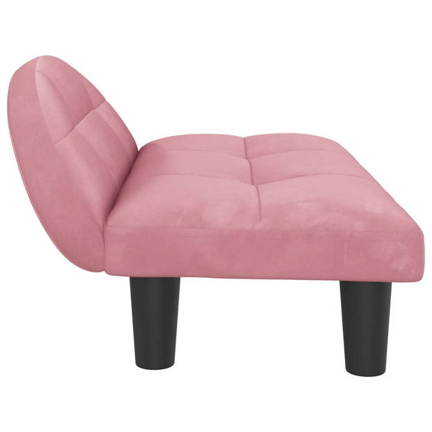 The Living Store Hondenbank Serene - Hondenbed - 70x52x30 cm - Roze Fluweel