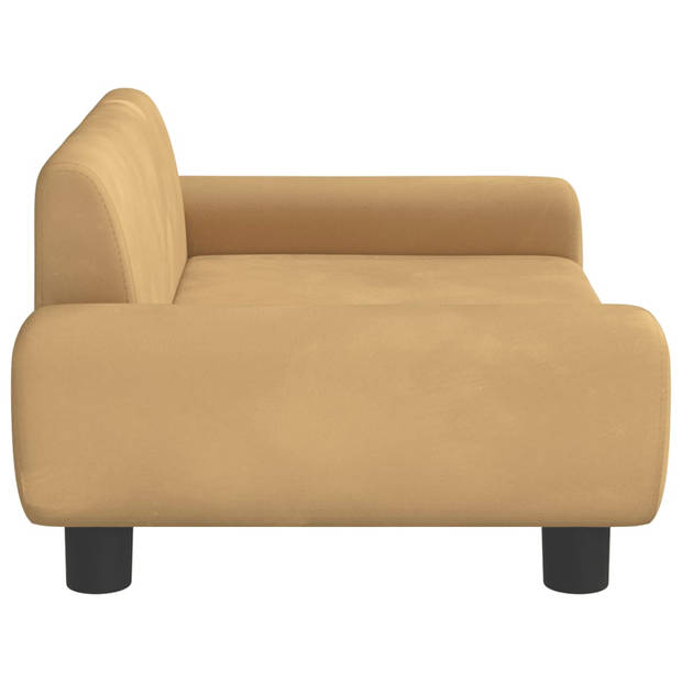 The Living Store Hondenbed - Fluweel - 70 x 45 x 33 cm - Bruin