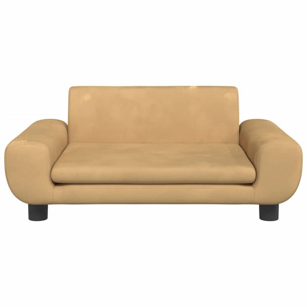 The Living Store Hondenbed - Fluweel - 70 x 45 x 33 cm - Bruin