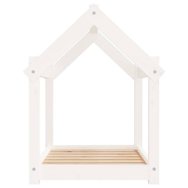 The Living Store Hondenmand Grenenhout - 71x55x70 cm - Wit