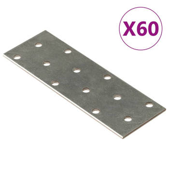 vidaXL Platen geperforeerd 60 st 2 mm 120x40 mm gegalvaniseerd staal