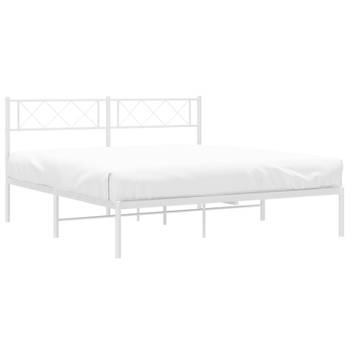 vidaXL Bedframe met hoofdbord metaal wit 120x200 cm