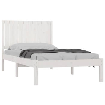 vidaXL Bedframe zonder matras massief grenenhout wit 140x200 cm