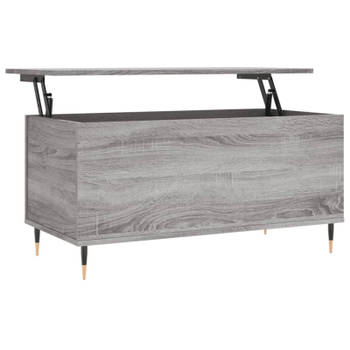 vidaXL Salontafel 90x44,5x45 cm bewerkt hout grijs sonoma eikenkleurig