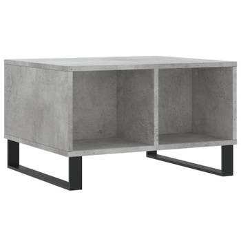 vidaXL Salontafel 60x50x36,5 cm bewerkt hout betongrijs