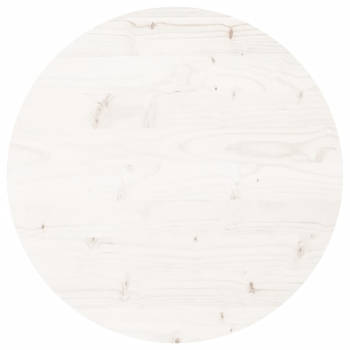 vidaXL Tafelblad rond Ø50x3 cm massief grenenhout wit