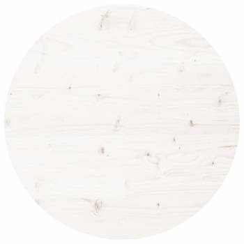 vidaXL Tafelblad rond Ø90x3 cm massief grenenhout wit