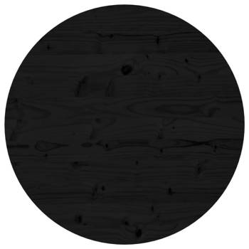 vidaXL Tafelblad rond Ø60x3 cm massief grenenhout zwart