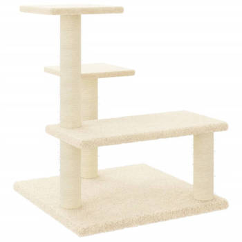 vidaXL Kattenmeubel met sisal krabpalen 61 cm crèmekleurig