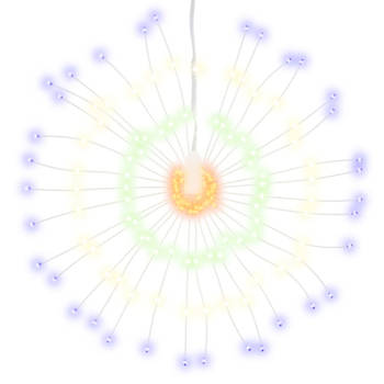 vidaXL Kerstverlichting vuurwerk 2 st 140 meerkleurige LED's 17 cm