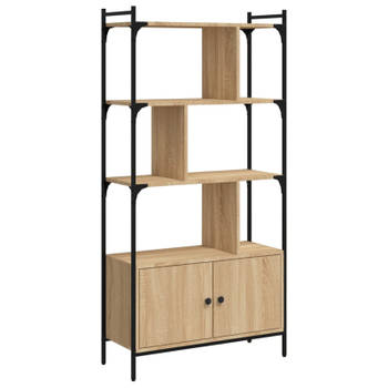 vidaXL Boekenkast met deuren 76,5x30x154,5 cm hout sonoma eikenkleurig