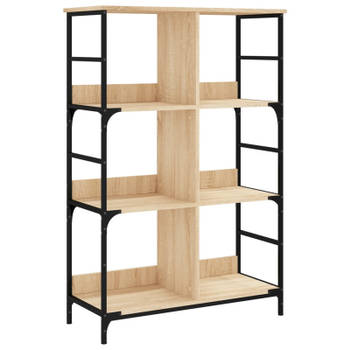 vidaXL Boekenrek 78,5x33x117,5 cm bewerkt hout sonoma eikenkleurig