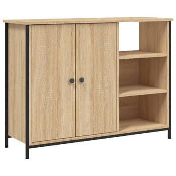 vidaXL Dressoir 100x33x75 cm bewerkt hout sonoma eikenkleurig