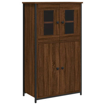 vidaXL Hoge kast 62x32x106,5 cm bewerkt hout bruin eikenkleur