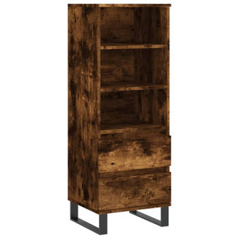 vidaXL Hoge kast 40x36x110 cm bewerkt hout gerookt eiken