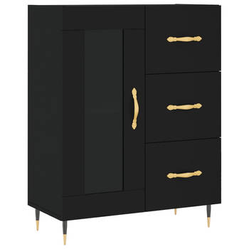 The Living Store Dressoir - Klassiek - Zwart - 69.5 x 34 x 90 cm