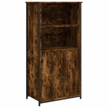 vidaXL Hoge kast 62x36x121,5 cm bewerkt hout gerookt eikenkleurig