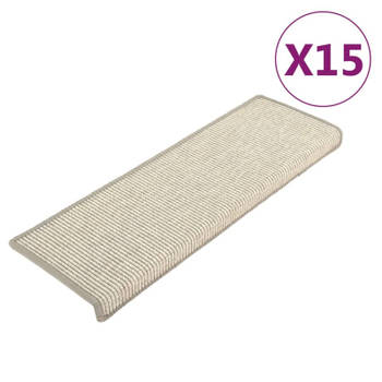 vidaXL Trapmatten zelfklevend 15 st 65x21x4 cm zilverkleurig