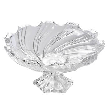 Clayre & Eef Fruitschaal Ø 38x21 cm Transparant Glas Serveerschaal Transparant Serveerschaal