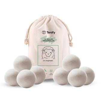 Tenify 8 XL Drogerballen - Wasbollen - Duurzaam - Schaapswol - Wasverzachter - Herbruikbare Droogballen