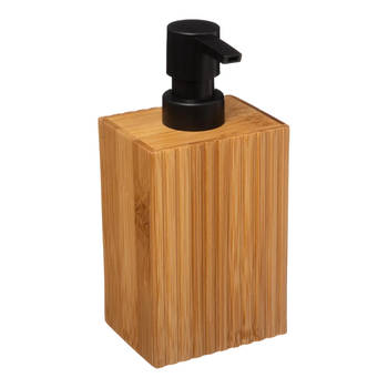 5Five Zeeppompje/dispenser Bamboo Lotion - lichtbruin/zwart - 8 x 17 cm - 280 ml - hout - Zeeppompjes