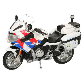 Maisto schaalmodel motor BMW politie - wit - schaal 1:18 - Speelgoed motors