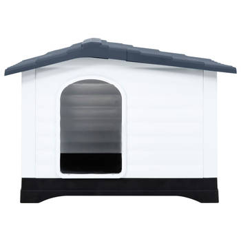 The Living Store Hondenhok - PP - 90.5 x 68 x 66 cm - Duurzaam - Goede ventilatie - Praktisch dak - Verhoogde vloer
