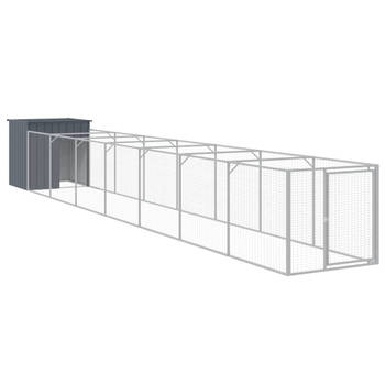 The Living Store Hondenhok - Verlengde ren - Gegalvaniseerd staal - 110 x 813 x 110 cm - Antraciet