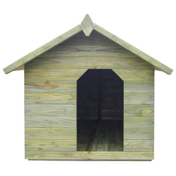 The Living Store hondenhok - geïmpregneerd grenenhout - 105 x 153 x 98 cm - groen