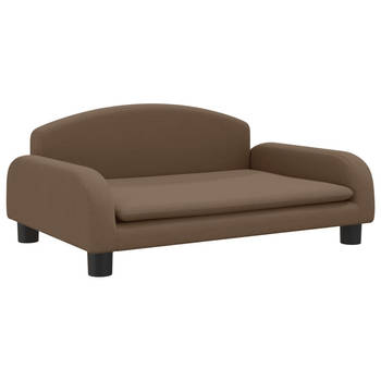 The Living Store Hondenbank Hondenbed - 70x45x30 cm - Bruin - 100% polyester - grenenhout - Schuimvulling