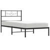 vidaXL Bedframe met hoofdbord metaal zwart 90x190 cm