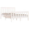 vidaXL Bedframe massief grenenhout wit 135x190 cm 4FT6 Double