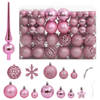 vidaXL 111-delige Kerstballenset polystyreen roze