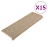 vidaXL Trapmatten zelfklevend 15 st 65x21x4 cm donkerbeige