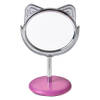 Clayre & Eef Spiegel Kat Ø 9x14 cm Beige Roze Metaal Glas Rond Make-Up Spiegel Beige Make-Up Spiegel